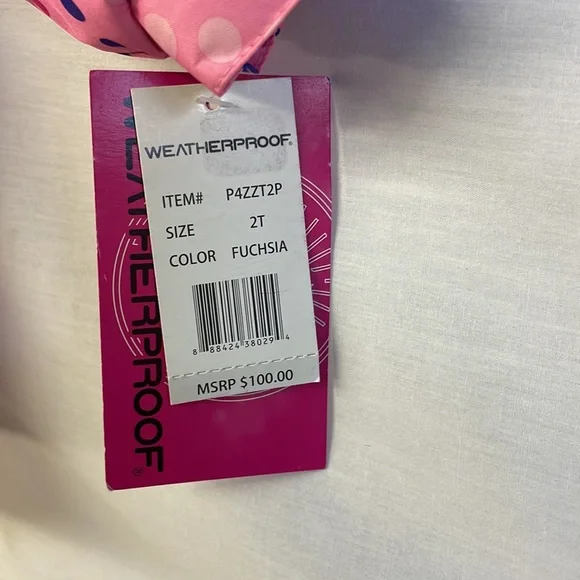 Weatherproof Girls Hooded Coat Size 2T Fuchsia - Picture 4 of 9